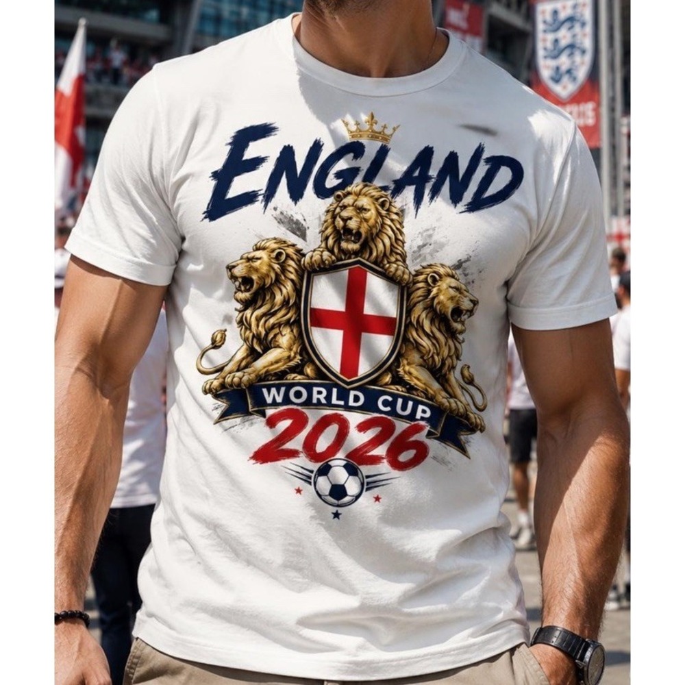 ENGLAND - National Soccer Team 2026 Football Soccer White T-Shirt Unisex Medium